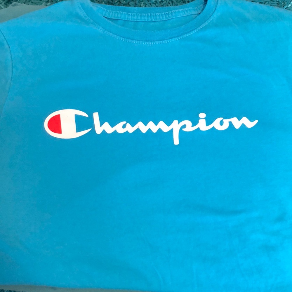 kids champion light blue shirt sleeve shirt